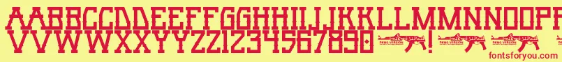 UmarRage Font – Red Fonts on Yellow Background
