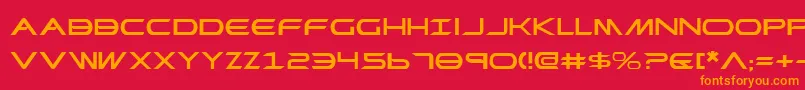 フォントPrometheanExpanded – 赤い背景にオレンジの文字