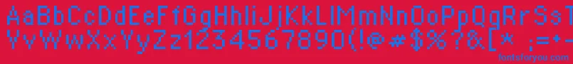 Supertext02 Font – Blue Fonts on Red Background