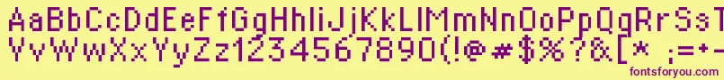 Supertext02 Font – Purple Fonts on Yellow Background