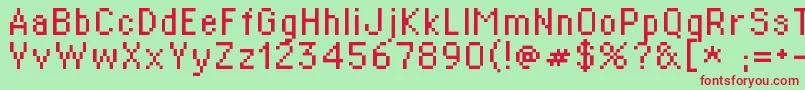 Supertext02 Font – Red Fonts on Green Background