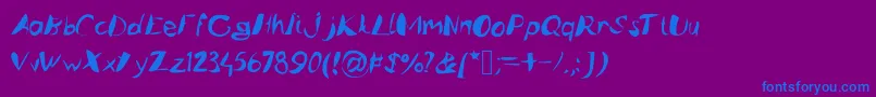 Caligstroy Font – Blue Fonts on Purple Background