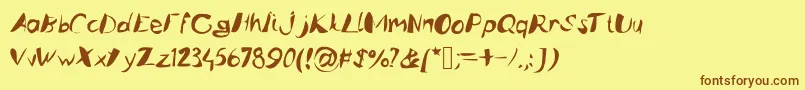 Caligstroy Font – Brown Fonts on Yellow Background