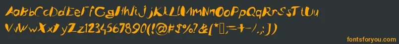 Caligstroy Font – Orange Fonts on Black Background