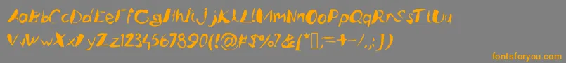 Caligstroy Font – Orange Fonts on Gray Background