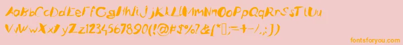 Caligstroy Font – Orange Fonts on Pink Background