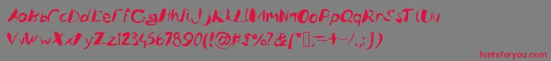Caligstroy-Schriftart – Rote Schriften auf grauem Hintergrund