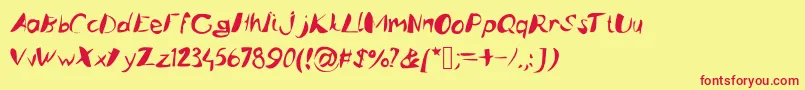 Caligstroy Font – Red Fonts on Yellow Background