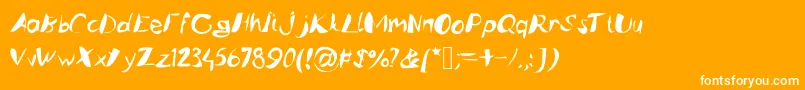 Caligstroy Font – White Fonts on Orange Background