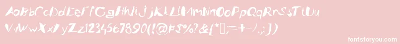 Caligstroy-Schriftart – Weiße Schriften auf rosa Hintergrund