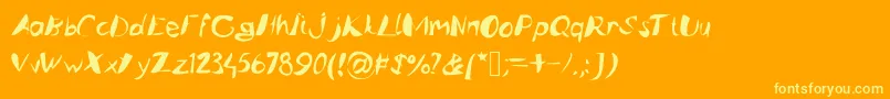 Caligstroy Font – Yellow Fonts on Orange Background