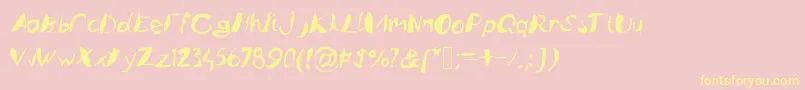 Caligstroy Font – Yellow Fonts on Pink Background