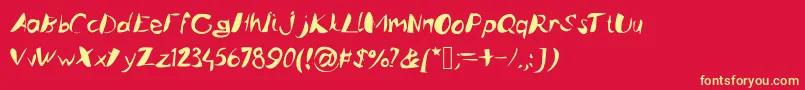 Caligstroy Font – Yellow Fonts on Red Background