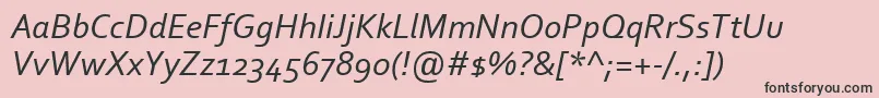 フォントCorbelItalic – ピンクの背景に黒い文字