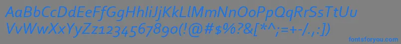 Czcionka CorbelItalic – niebieskie czcionki na szarym tle