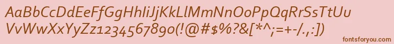 Шрифт CorbelItalic – коричневые шрифты на розовом фоне