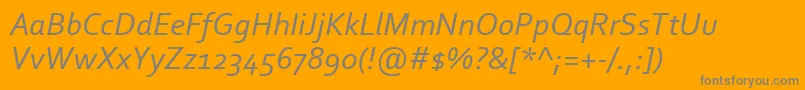 Fonte CorbelItalic – fontes cinzas em um fundo laranja