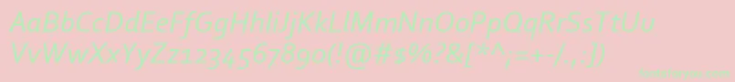 CorbelItalic Font – Green Fonts on Pink Background