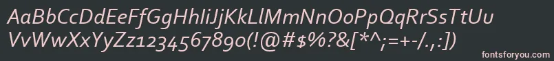 Шрифт CorbelItalic – розовые шрифты на чёрном фоне