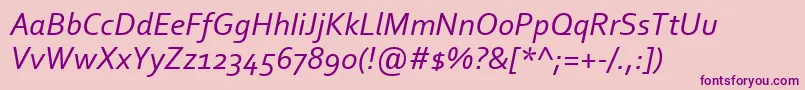 CorbelItalic Font – Purple Fonts on Pink Background
