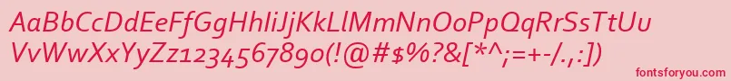 CorbelItalic-fontti – punaiset fontit vaaleanpunaisella taustalla