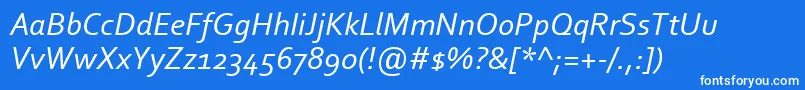 Fonte CorbelItalic – fontes brancas em um fundo azul