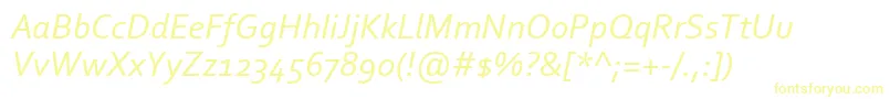 フォントCorbelItalic – 黄色のフォント