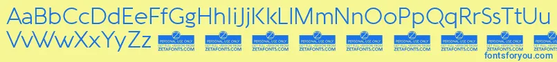 AquawaxLightTrial Font – Blue Fonts on Yellow Background