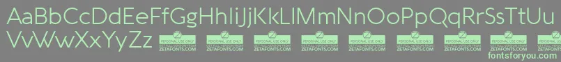 AquawaxLightTrial Font – Green Fonts on Gray Background