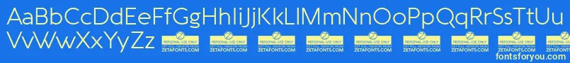 AquawaxLightTrial Font – Yellow Fonts on Blue Background