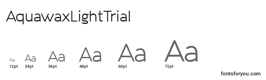 Размеры шрифта AquawaxLightTrial