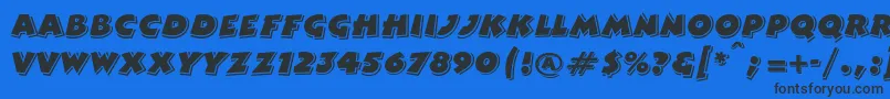 Comicstripplain Font – Black Fonts on Blue Background