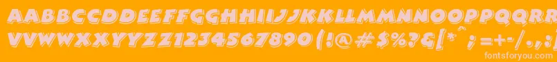 Comicstripplain Font – Pink Fonts on Orange Background