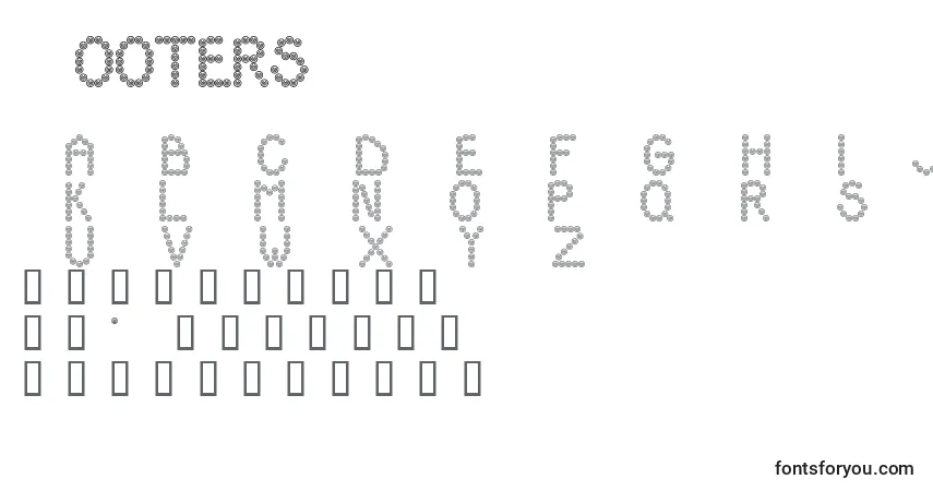 A fonte Hooters – alfabeto, números, caracteres especiais