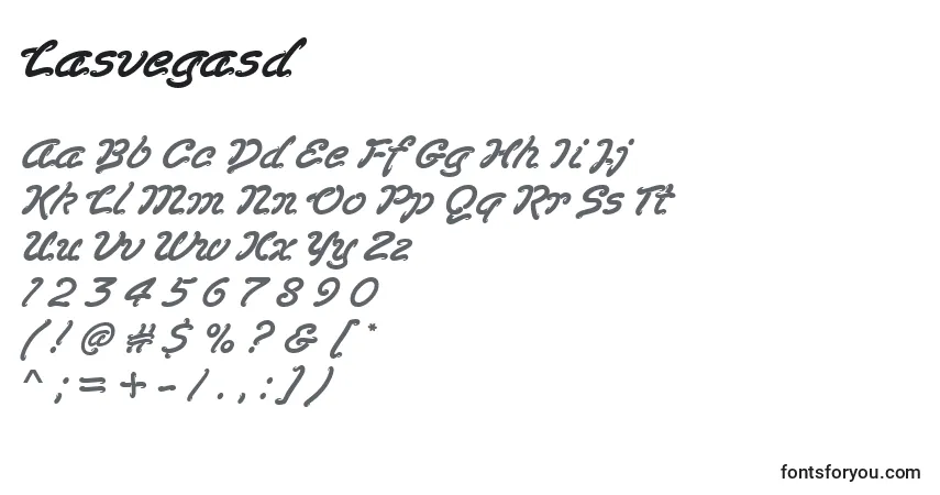 Шрифт Lasvegasd – алфавит, цифры, специальные символы