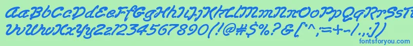 フォントLasvegasd – 青い文字は緑の背景です。