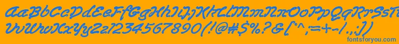 フォントLasvegasd – オレンジの背景に青い文字