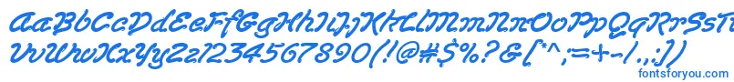 フォントLasvegasd – 白い背景に青い文字