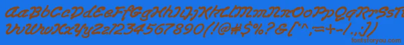 Lasvegasd Font – Brown Fonts on Blue Background