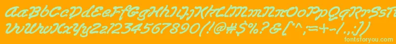 Lasvegasd Font – Green Fonts on Orange Background