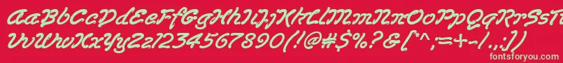 フォントLasvegasd – 赤い背景に緑の文字