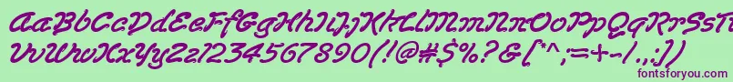 Lasvegasd Font – Purple Fonts on Green Background