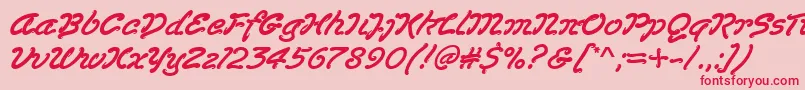 Lasvegasd Font – Red Fonts on Pink Background