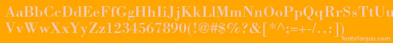 Bodonistd Font – Pink Fonts on Orange Background