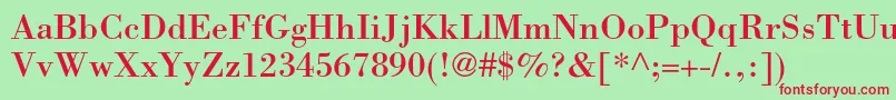 Bodonistd Font – Red Fonts on Green Background