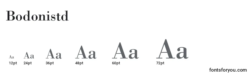 Размеры шрифта Bodonistd