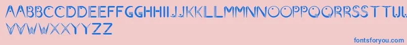 Beams Font – Blue Fonts on Pink Background