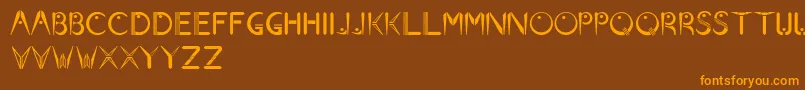 Beams Font – Orange Fonts on Brown Background
