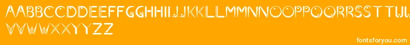 Beams-Schriftart – Weiße Schriften auf orangefarbenem Hintergrund
