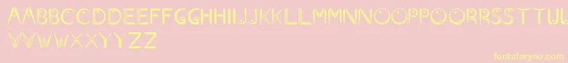 Beams Font – Yellow Fonts on Pink Background
